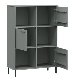 Bibliothèque avec pieds en métal Gris 90x35x128,5 cm Bois OSLO