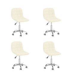 Chaises pivotantes à manger lot de 4 Crème Tissu