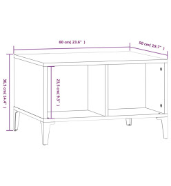 Table basse Noir 60x50x36,5 cm Bois d'ingénierie