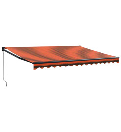 Auvent rétractable orange et marron 4x3 m tissu et aluminium