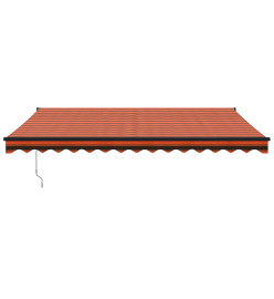 Auvent rétractable orange et marron 4x3 m tissu et aluminium