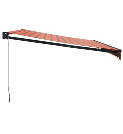 Auvent rétractable orange et marron 4x3 m tissu et aluminium