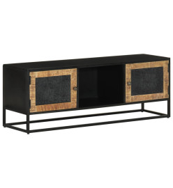 Meuble TV 110x30x40 cm bois massif de manguier et fer