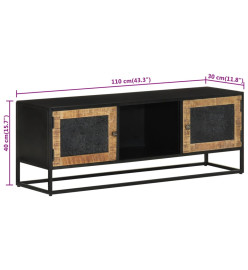 Meuble TV 110x30x40 cm bois massif de manguier et fer