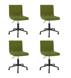 Chaises pivotantes à manger lot de 4 vert clair velours