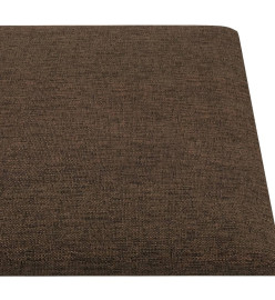 Panneaux muraux 12 pcs Marron 90x15 cm Tissu 1,62 m²