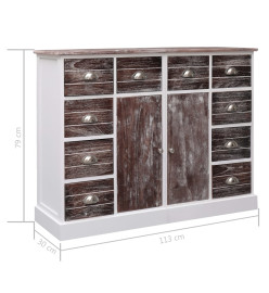 Buffet avec 10 tiroirs Marron 113 x 30 x 79 cm Bois