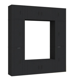 Ensemble de meubles TV 8 pcs Noir Bois d'ingénierie