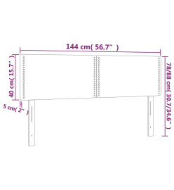 Tête de lit à LED Taupe 144x5x78/88 cm Tissu