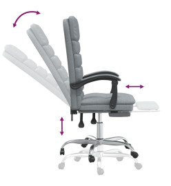 Fauteuil de massage inclinable de bureau Gris clair Tissu