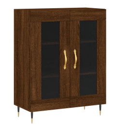 Buffet chêne marron 69,5x34x90 cm bois d'ingénierie