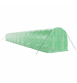 Serre avec cadre en acier vert 40 m² 20x2x2 m