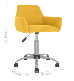 Chaises à dîner pivotantes 4 pcs Jaune Velours