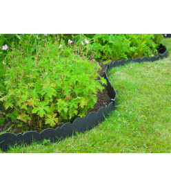 Nature Bordure de jardin décorative 0,13x12 m 3 mm noir