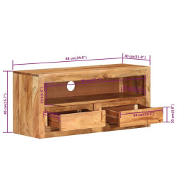 Meuble TV 88x30x40 cm Bois d'acacia massif