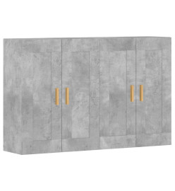 Armoires murales 2 pcs gris béton bois d'ingénierie