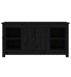 Meuble TV Noir 103x36,5x52 cm Bois de pin massif