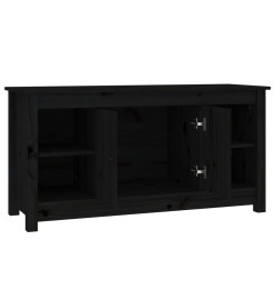 Meuble TV Noir 103x36,5x52 cm Bois de pin massif