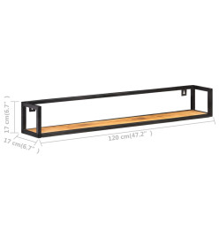 Étagères murales 2 pcs 120 cm Bois d'acacia massif