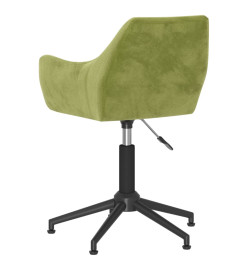 Chaise pivotante de salle à manger Vert clair Velours