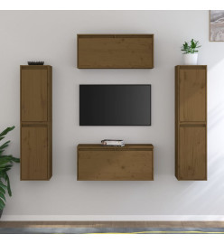 Meubles TV 6 pcs Marron miel Bois massif de pin