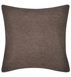 Housses de coussin 4 pcs Aspect de lin Marron 50x50 cm