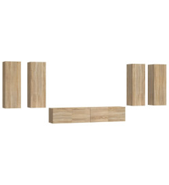 Ensemble de meubles TV 6 pcs Chêne sonoma Bois d'ingénierie