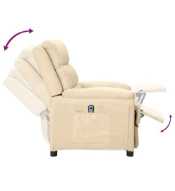 Fauteuil inclinable électrique Crème Tissu