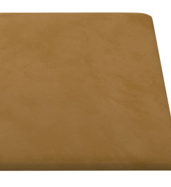 Panneaux muraux 12 pcs Marron 30x15 cm Velours 0,54 m²