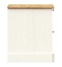 Table de chevet VIGO blanc 42x35x40 cm bois de pin massif