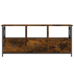 Meuble TV chêne fumé 102x33x45 cm bois d'ingénierie et fer