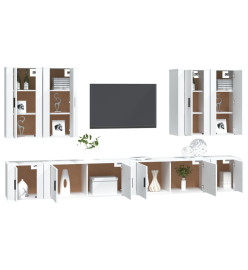 Ensemble de meubles TV 8 pcs Blanc Bois d'ingénierie