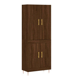 Buffet haut Chêne marron 69,5x34x180 cm Bois d'ingénierie