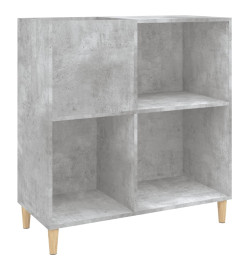 Armoire à disques gris béton 84,5x38x89 cm bois d'ingénierie