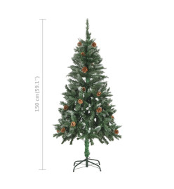 Arbre de Noël artificiel LED et boules et pommes de pin 150 cm