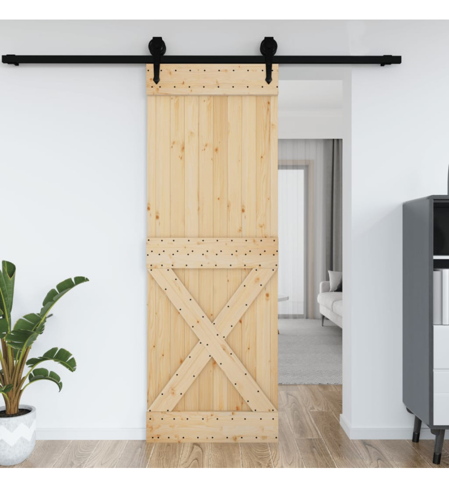 Porte 80x210 cm bois massif de pin