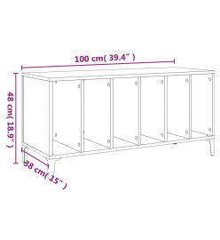 Armoire à disques sonoma gris 100x38x48 cm bois d'ingénierie