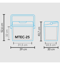 Mestic Glacière thermoélectrique MTEC-25 Noir 25 L