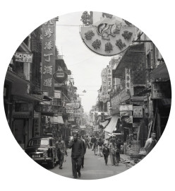 WallArt Papier peint cercle Hong Kong the Old Days 142,5 cm