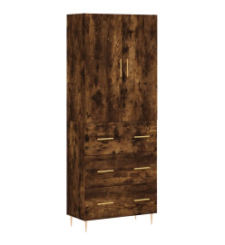 Buffet haut Chêne fumé 69,5x34x180 cm Bois d'ingénierie