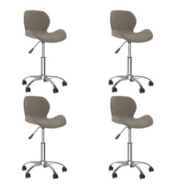 Chaises à dîner pivotantes 4 pcs Gris clair Velours