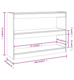 Bibliothèque/Séparateur de pièce Chêne marron 100x30x72 cm