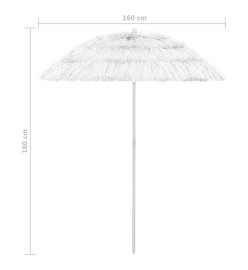 Parasol de plage Hawaii Blanc 180 cm