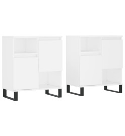 Buffets 2 pcs blanc bois d'ingénierie