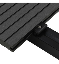 Panneaux de terrasse solides et accessoires WPC 30 m² 4 m Noir