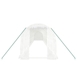 Serre avec cadre en acier blanc 28 m² 14x2x2 m