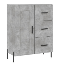 Buffet gris béton 69,5x34x90 cm bois d'ingénierie