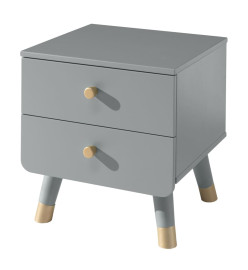 Vipack Table de chevet à 2 tiroirs Billy Bois Gris intemporel