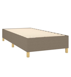 Sommier tapissier avec matelas et LED Taupe 90x190 cm Tissu
