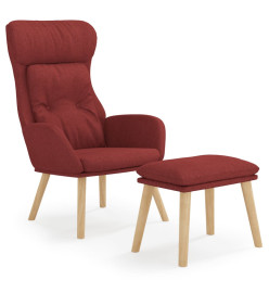 Chaise de relaxation avec repose-pied Rouge bordeaux Tissu